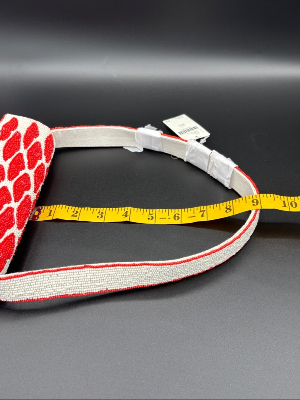 Anthropologie Fiona Beaded Red Lips Shoulder Bag - Red and White - Picture 10 of 11